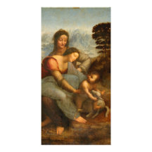 O Virgin e a criança com o St Anne por da Vinci Cartao Com Foto