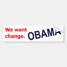 Obama - nós queremos a mudança. Autocolante no vid Adesivos