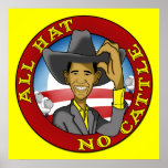 Obama todo o chapéu nenhum gado pôsteres