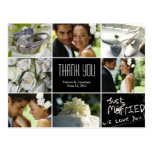 Obrigado da colagem do casamento você cartão cartao postal