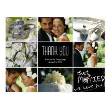 Obrigado da colagem do casamento você cartão cartao postal