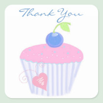 Obrigado do cupcake do aniversário você autocolantes