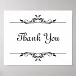 Obrigado do sinal do suporte da foto do casamento  impressão