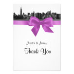 Obrigado gravado do Lilac de NYC skyline larga BW  convites