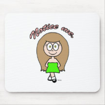 Observe-me brunette bonito do marrom da menina mousepad