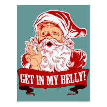 Obtenha em meu Natal engraçado da barriga Cartões Postais