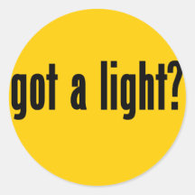 obteve uma luz? adesivo redondo