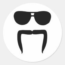 Óculos de sol do bigode adesivos em formato redondos