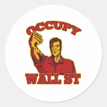Ocupe o trabalhador de Wall Street América retro Adesivo Em Formato Redondo