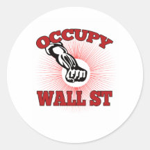 Ocupe o trabalhador do americano de Wall Street Adesivo Em Formato Redondo