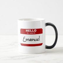 Olá! meu nome é Emanuel (vermelho) Caneca