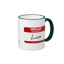 Olá! meu nome é Luz (vermelho) Caneca