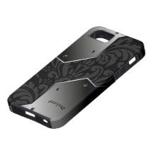 Olhar metálico cinzento de Black& & damascos flora Capas De iPhone 5 Case-Mate