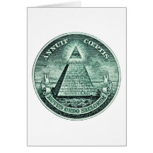 Olho na pirâmide de Illuminati do dólar Cartao