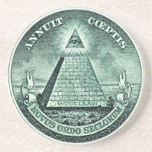 Olho na pirâmide de Illuminati do dólar Porta Copos Para Bebidas
