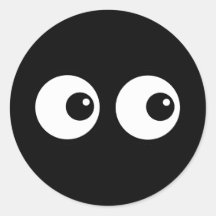 Olhos dos desenhos animados adesivo em formato redondo