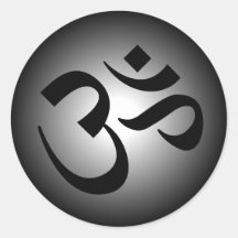 OM Hindu - símbolo da meditação Adesivos Em Formato Redondos