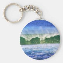 Ondas de verde e do azul chaveiro