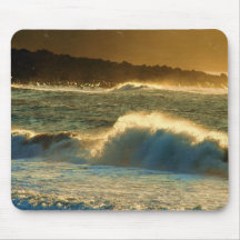 Ondas do por do sol mouse pad