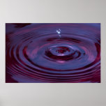 Ondinhas e gota da água na lagoa roxa poster