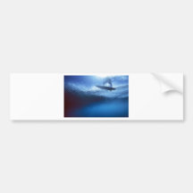 Opinião subaquática da onda azul do surfista adesivos