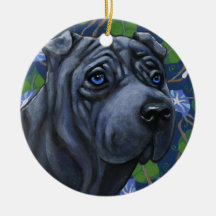 Ornamento azul do cão de Shar Pei