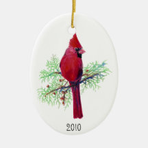 Ornamento cardinal da foto do Natal a personalizar