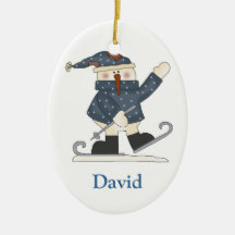 Ornamento do boneco de neve do esqui