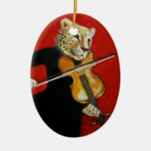 Ornamento do jogador da viola do leopardo