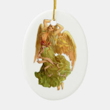 Ornamento do Oval do anjo de Nouveau da arte