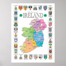 Os condados do poster de Ireland