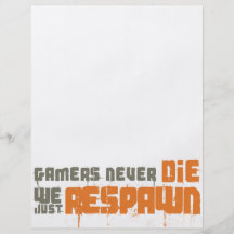 Os Gamers nunca morrem nós apenas Respawn Panfletos Coloridos