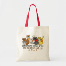 Os gatos são como microplaquetas de batata bolsa para compras