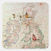 Os reinos de Inglaterra e de Scotland Adesivo Quadrado