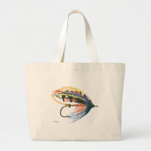 Os salmões FlyFishing da arte da atração voam a at Bolsa De Lona