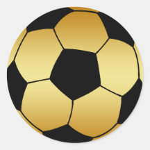 OURO E BOLA DE FUTEBOL PRETA ADESIVO