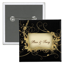 Ouro elegante e design preto do redemoinho - perso boton
