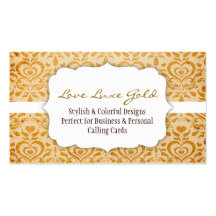 Ouro Luxe do amor Cartões De Visita