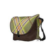 Outono retro da xadrez de Argyle em Brown Bolsa Mensageiro