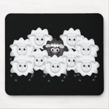 Ovelhas negras bonitos da família mousepad