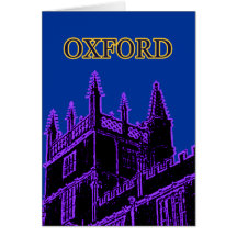 Oxford Inglaterra 1986 espirais de construção roxa Cartão