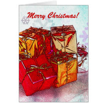 Pacotes festivos envolvidos - Feliz Natal Cartoes