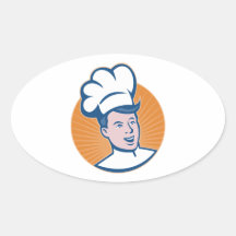 Padeiro do cozinheiro do cozinheiro chefe retro adesivo