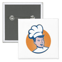 Padeiro do cozinheiro do cozinheiro chefe retro pins