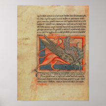Página do texto com uma ilustração de um grifo poster