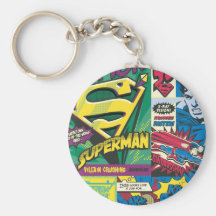 Painéis cómicos do superman chaveiro