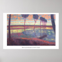 Paisagem da noite, paisagem da noite por Martin… Impressão