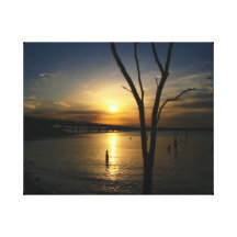 Paisagem do lago impressão de canvas envolvidas