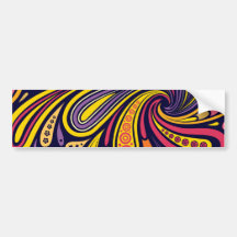 Paisley roxo e amarelo adesivos