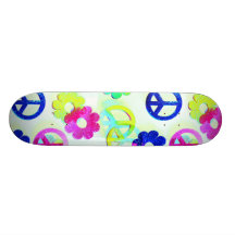 Pancadinha Groovy da faísca de flower power dos si Skate
